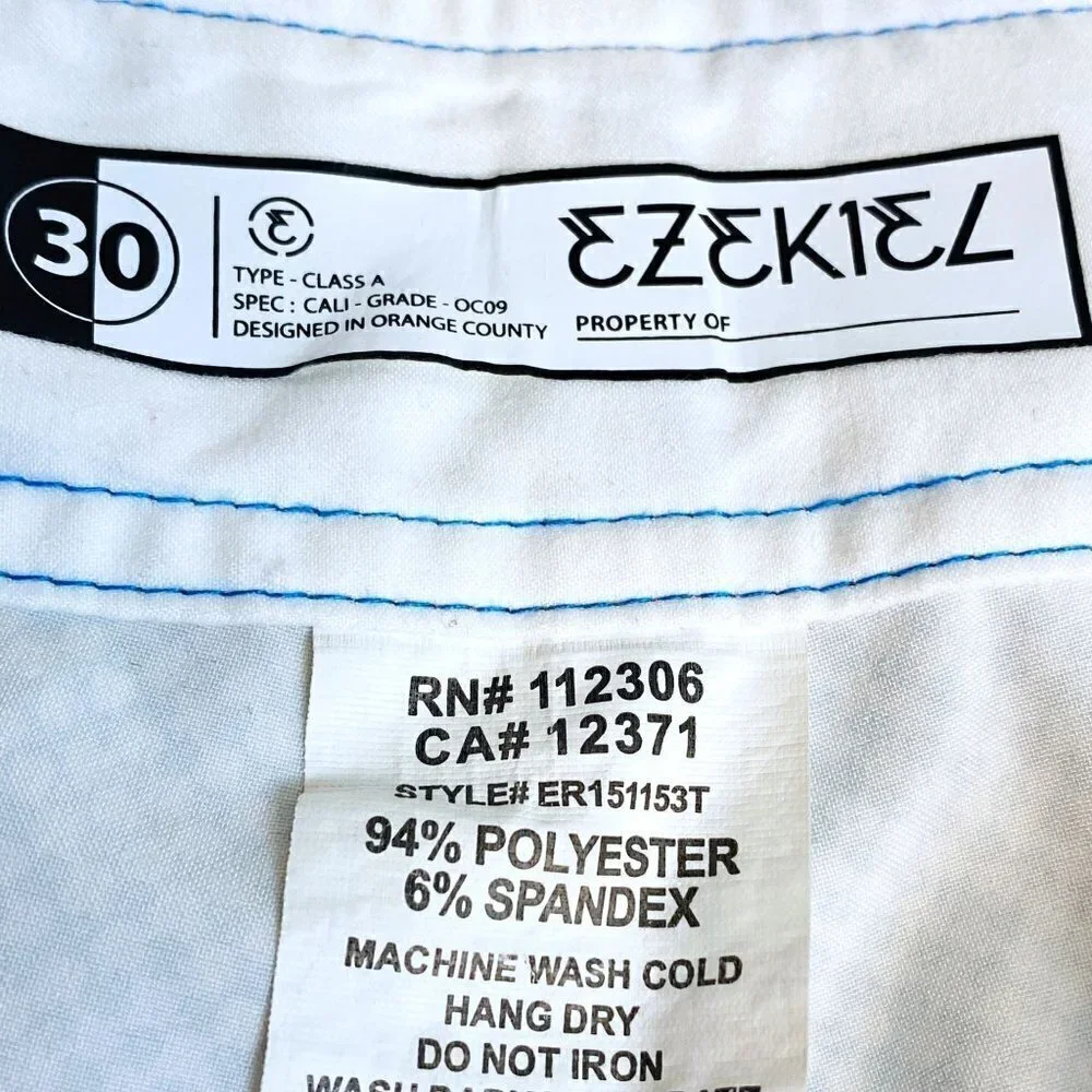 Ezekiel Boardshorts Mens Size 30 Surf Swim Shorts Blue White Size 30